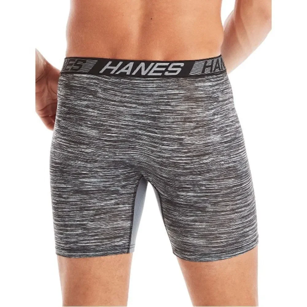 Hanes X-Temp Total Support Pouch Long Leg Boxer Briefs Underwear 2, 3-Packs S